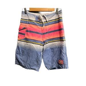 Lost at Sea Unfiltered Multicolor Stripe Men's Activewear Board Shorts Size 30